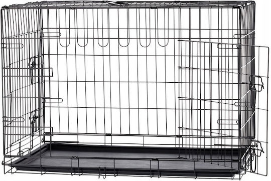 Extensibil Parc pentru Câini din Metal de Culoare Negru 107 x 69 x 76cm