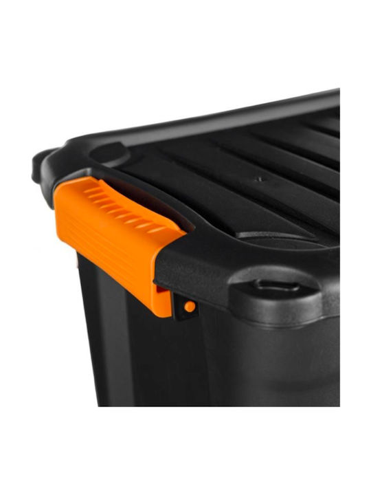Plastic Storage Box with Lid Black 39x29.5x28.3cm 1pcs