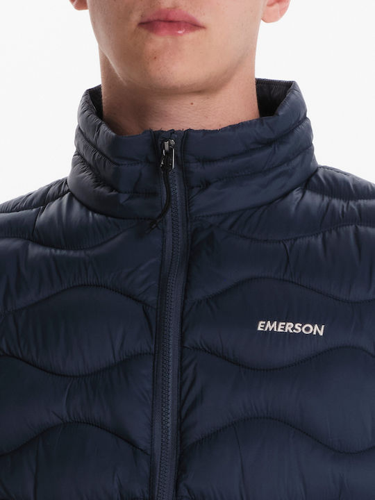 Ärmellos Winter Jacke Puffer Wasserdicht und Winddicht Blau