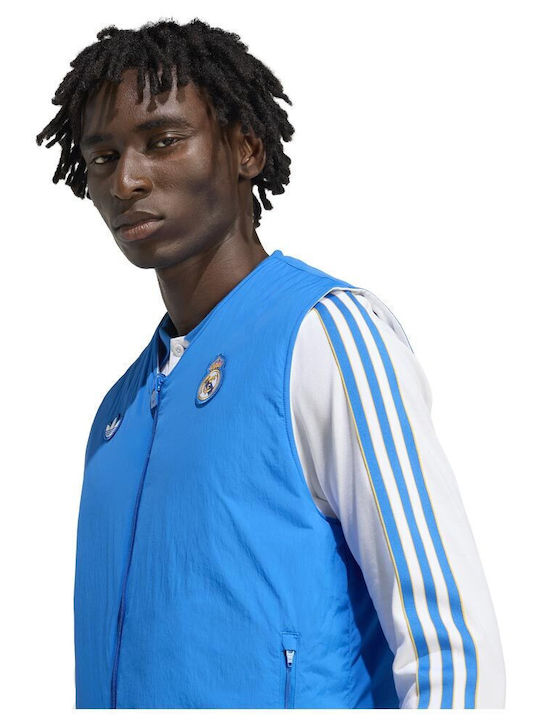 Real Madrid Αμάνικο Αθλητικό Μπουφάν Διπλής Όψης Γαλάζιο