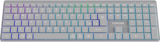 Canyon CNS-HBTK11G Ασύρματο Bluetooth Πληκτρολόγιο Αγγλικό US Γκρι