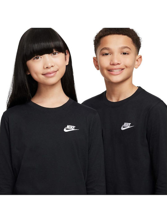 Kids' Shirt Long Sleeve Black Sportswear