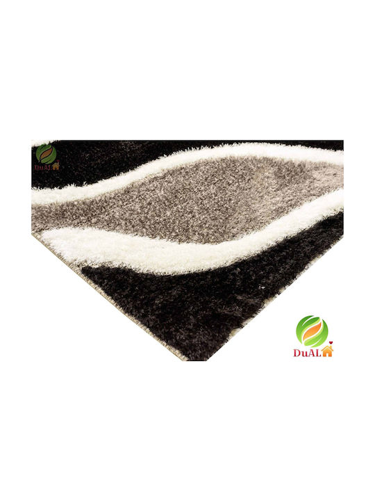 Covor Rectangular Mătase Black-grey