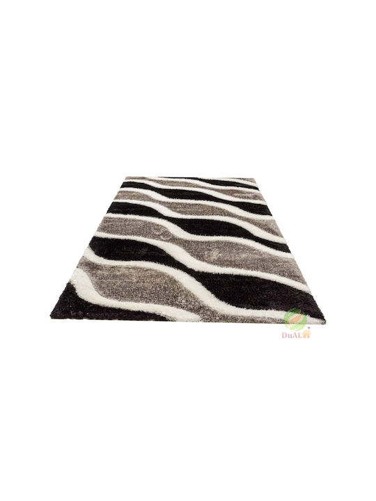 Covor Rectangular Mătase Black-grey