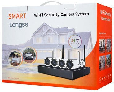 Longse Surveillance System 4 Cameras Wireless Cameras IP 5MP with Recorder NVR