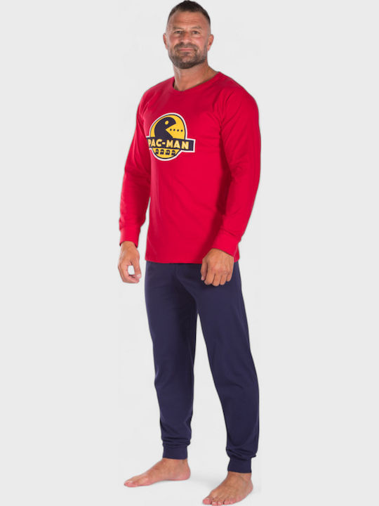 Πιτζάμα Ανδρική Βαμβακερή Nina Club Pac Man Red Nc26590-1-κόκκινο Πιτζάμα Ανδρική Βαμβακερή Nina Club Pac Man Red Nc26590-1-κόκκινο