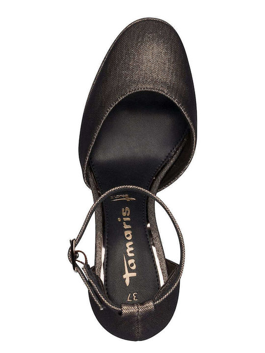 Copper Glam High Heels with Strap