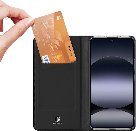 Dux Ducis Skin Brieftasche Leder / Silikon Schwarz (Redmi Note 14 Pro 4G)