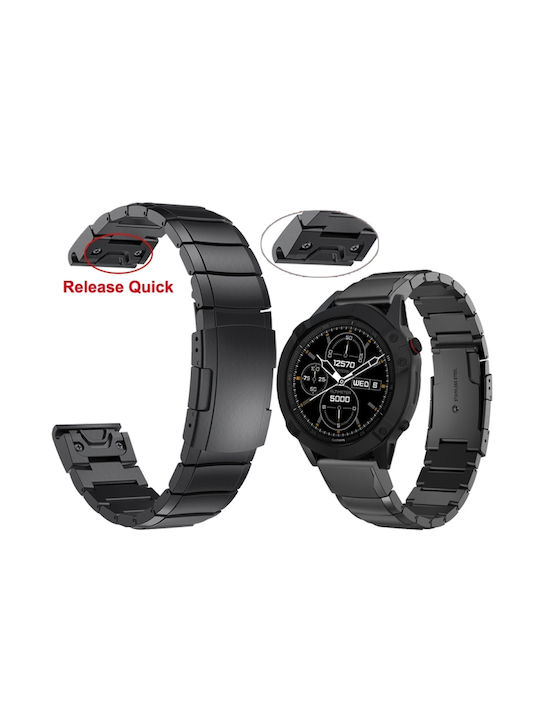 Strap Stainless Steel Black (Garmin Instinct 2X)
