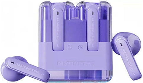 Monster XKT12 Earbud Bluetooth Handsfree Ακουστικά με Θήκη Φόρτισης Μωβ