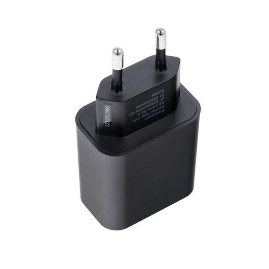 Blue Star Φορτιστής με Θύρα USB-C και Καλώδιο USB-C - USB-C 20W Power Delivery / Quick Charge 4.0 Μπλε (BS3APDTCB)