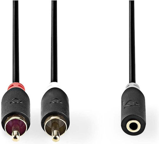 Nedis Audio Cable 3.5mm Female - RCA Male Black 0.2m CABW22255AT02