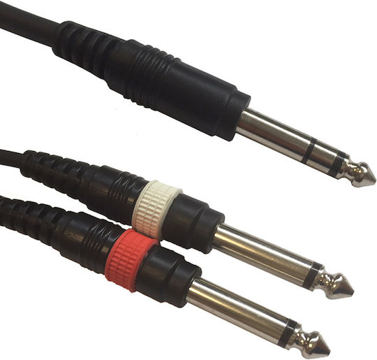 Accu-Cable Кабел 6,3 мм мъжки - 6,3 мм мъжки 3м Черен (AC-J6S-2J6M/3)