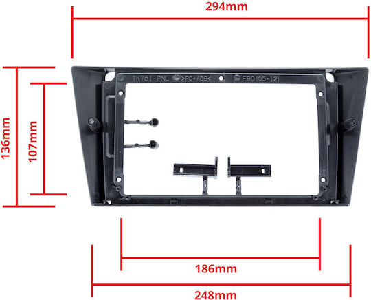 Einparts Πρόσοψη 2 Din για BMW Σειρά 3 2004-2012