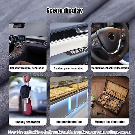 Suede Car Sticker 60*100cm 120g Interior W17319-3r Black