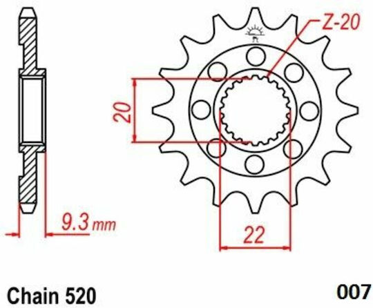 Moto Master Γρανάζι Μπροστά για Kawasaki KX