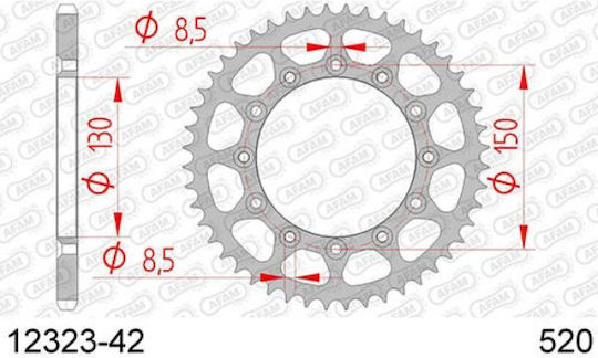 Chaft Γρανάζι Πίσω για Yamaha WR 250
