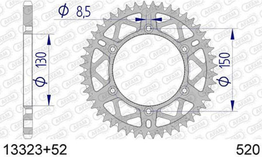 AFAM Γρανάζι Πίσω για Yamaha YZ 250