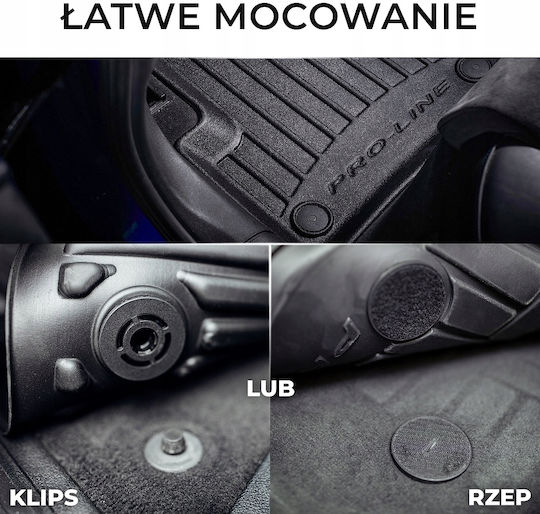 Frogum Set of Front and Rear Mats 4pcs Tray Type for Renault Clio 2019 Black