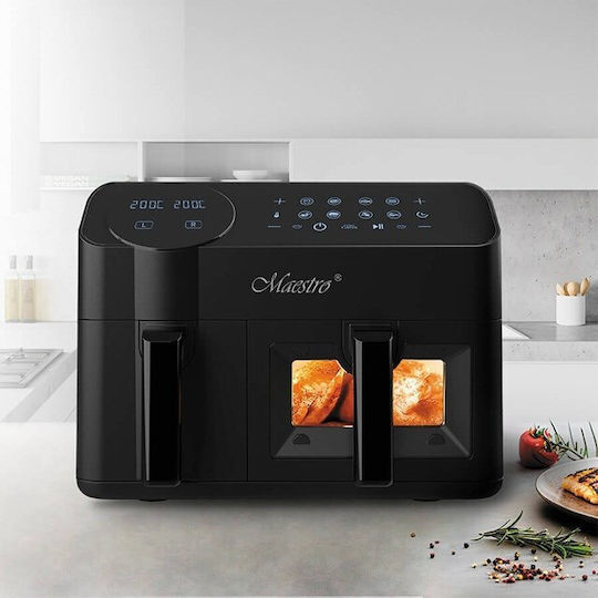 Maestro Air Fryer with Double Detachable Bucket 3.5lt Black MR-760