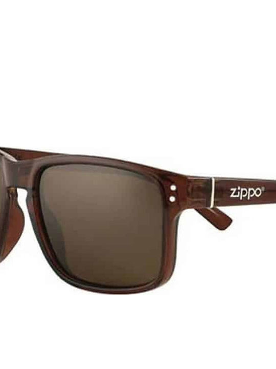 Zippo Men's Sunglasses with Brown Plastic Frame and Brown Polarized Lens OB78-02