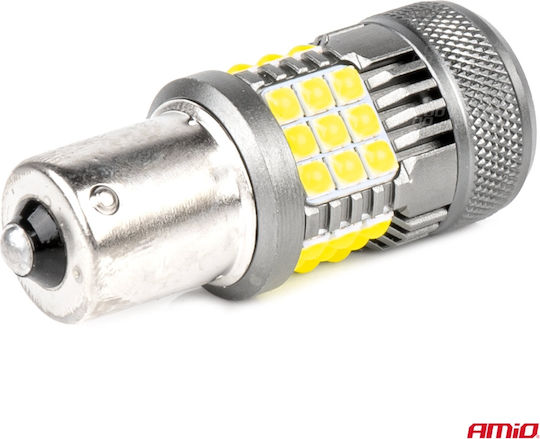 AMiO Lămpi Autoturismului BA15S / P21W / R10W / R5W Canbus LED 6000K Alb rece 12-24V 2buc