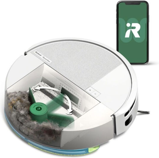 iRobot Roomba Combo 205 DustCompactor Robot Vacuum Cleaner with Laser Mapping and 2000Pa Suction Power White