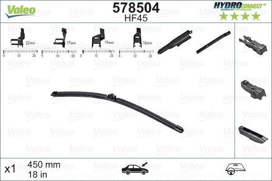 Valeo HydroConnect Ștergător Auto pentru Șofer 450mm pentru Audi A3 Renault Megane Mini UNU / Cooper Skoda Octavia
