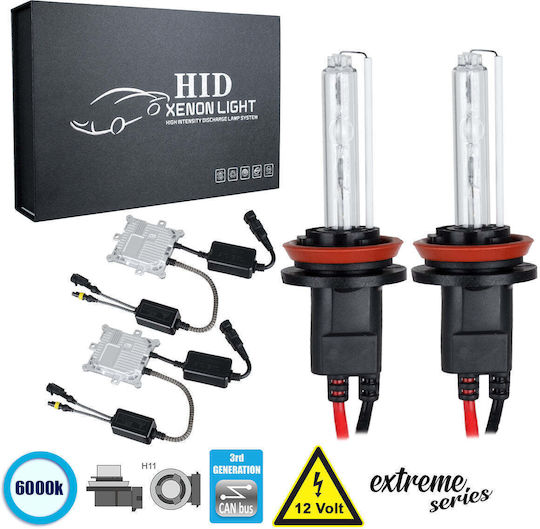 GloboStar Car Xenon Kit Extreme Series H11 CAN Bus 110W 9-16V 6000K Cold White
