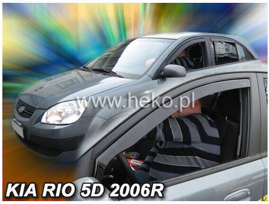 Heko Set of Windbreakers Front and Rear Car Dark Fime for Kia Rio 2005-2011 4pcs