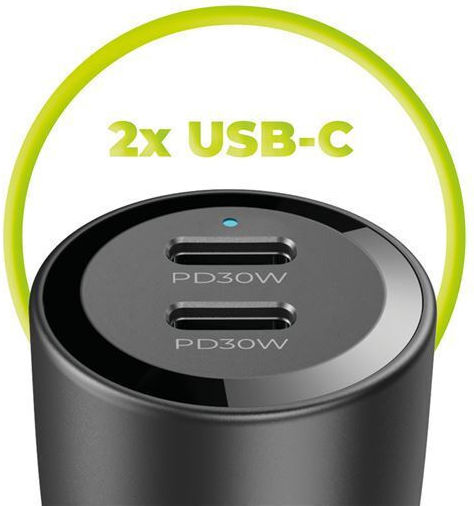 Mobile Origin CA11 Φορτιστής Αυτοκινήτου 60W Γρήγορης Φόρτισης με Θύρες: 2xType-C Μαύρο Χρώμα