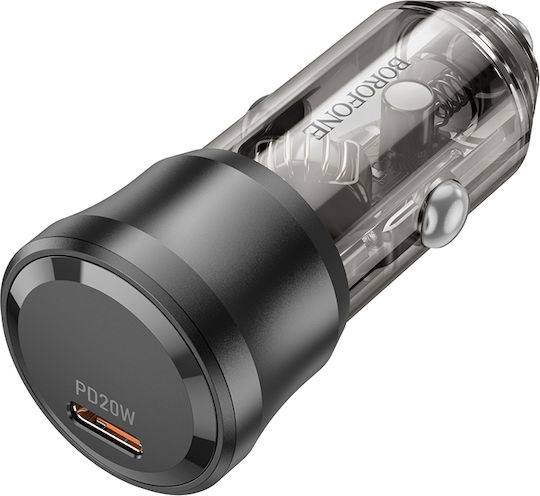 Borofone Borofone Handy-Autoladegerät 20W Schnellladen mit einer Buchse 1xType-C Schwarz Farbe