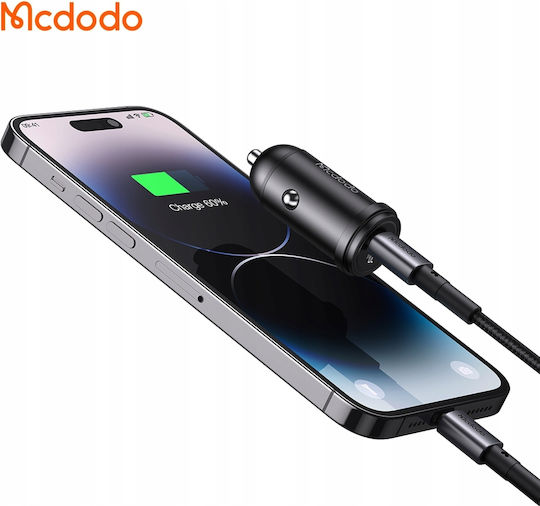 Mcdodo Cc-7491 Auto-Ladegerät 30W 5A Schnellladen mit einer Buchse 1xType-C Schwarz Farbe