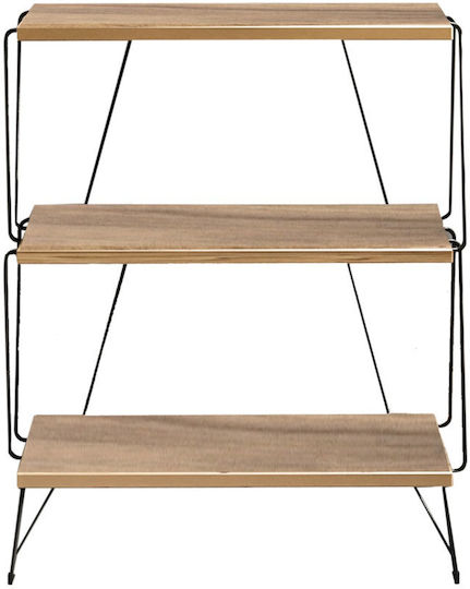 Βιβλιοθήκη Lazandos Μαύρο / Φυσικό 48x31x75εκ.