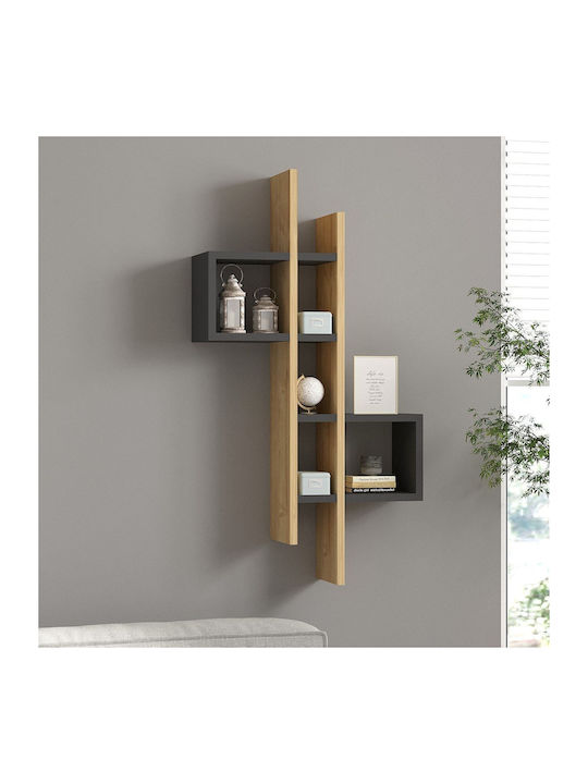 Shelf Wall Emse Oak-anthracite 53.8x19.6x108cm
