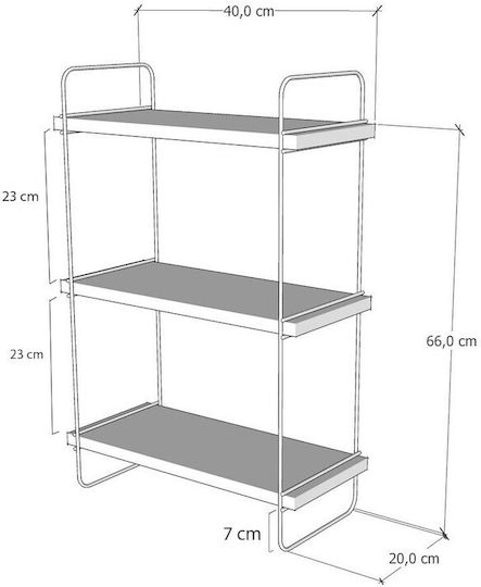 Wandregal Pulalis Kiefer 40x20x66cm