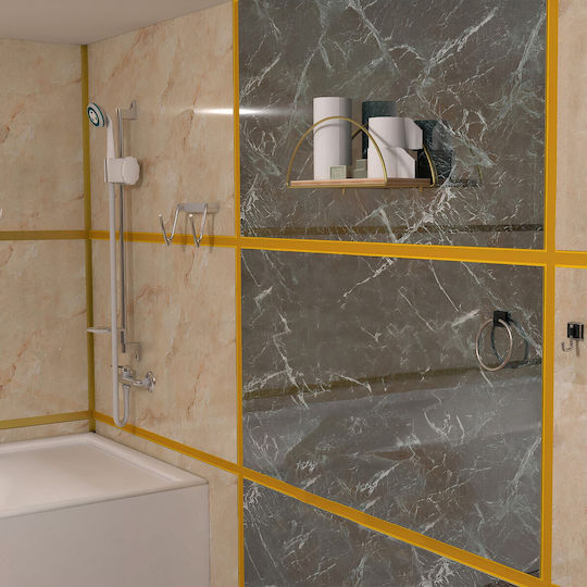 Wall Shelf Dekoratif Gold-Brown 45x15x18cm
