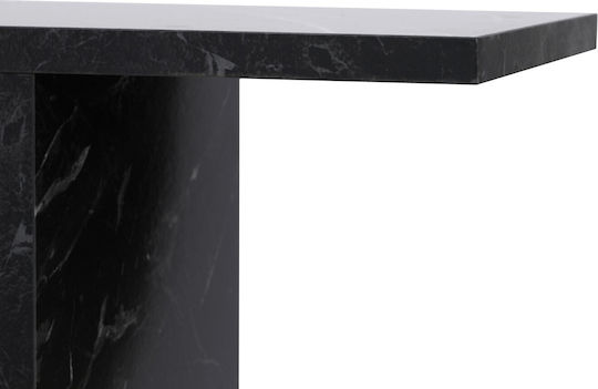 Rechteckiger Beistelltisch Life Marmoroptik Schwarz M60xT20xH60cm