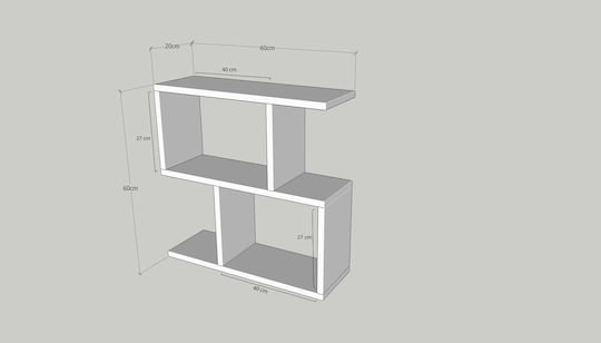 Rechteckiger Beistelltisch Life Marmoroptik Schwarz M60xT20xH60cm
