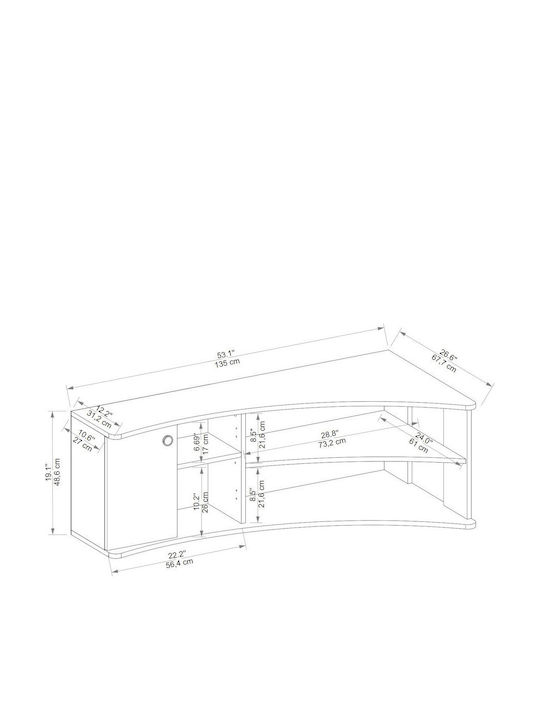 TV-Ständer Termera Kiefer-Anthrazit M135xT67,7xH48,6cm