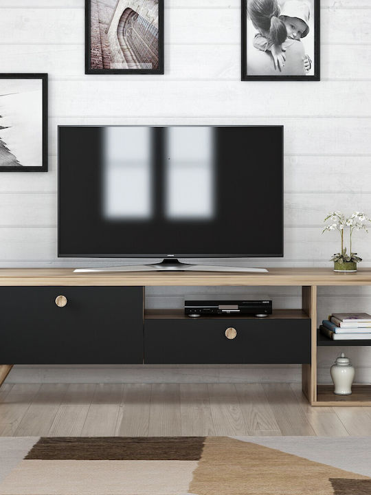 TV-Ständer Parion Schwarz-Eiche M150xT35xH47cm