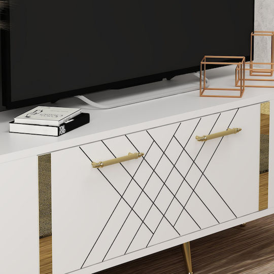 Έπιπλο Τηλεόρασης Detas White-gold Μ150xΠ35xΥ48.2cm