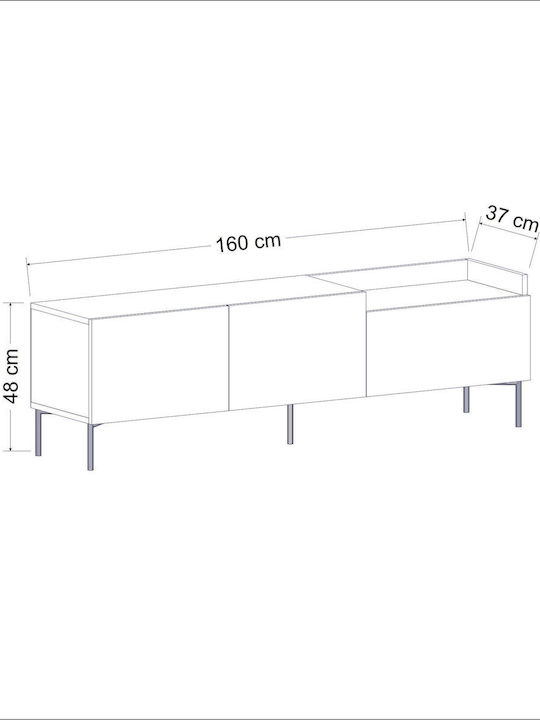 TV-Ständer Anthracite M160xP37xH48cm