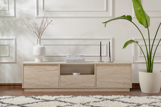 Έπιπλο Τηλεόρασης Vanguard Travertine Beige Μ160xΠ29.5xΥ42cm