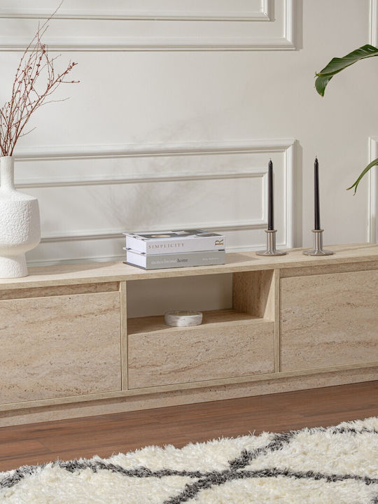 Έπιπλο Τηλεόρασης Vanguard Travertine Beige Μ160xΠ29.5xΥ42cm