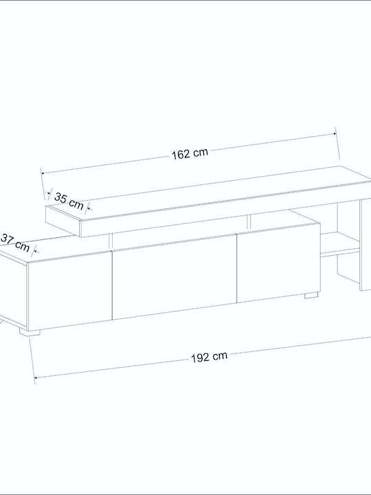 Έπιπλο Τηλεόρασης Καρυδί Μ192xΠ37xΥ53cm