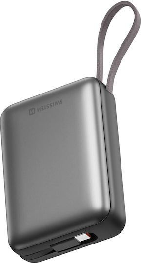Swissten Space Power Bank 20000mAh 22.5W με Θύρα USB-A και Θύρα USB-C Power Delivery Ασημί