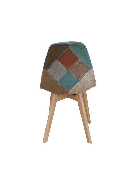 Palmyra Plus Dining Room Wooden Chair Patchwork 47x50x82cm 4pcs