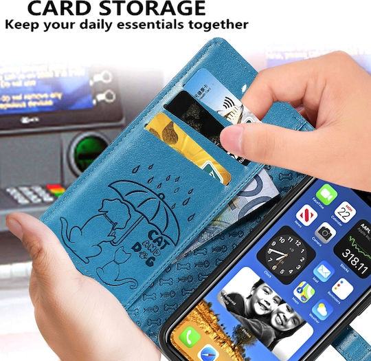 Калъф Портмоне iPhone 12 Mini 5.4 Котка Куче Розов