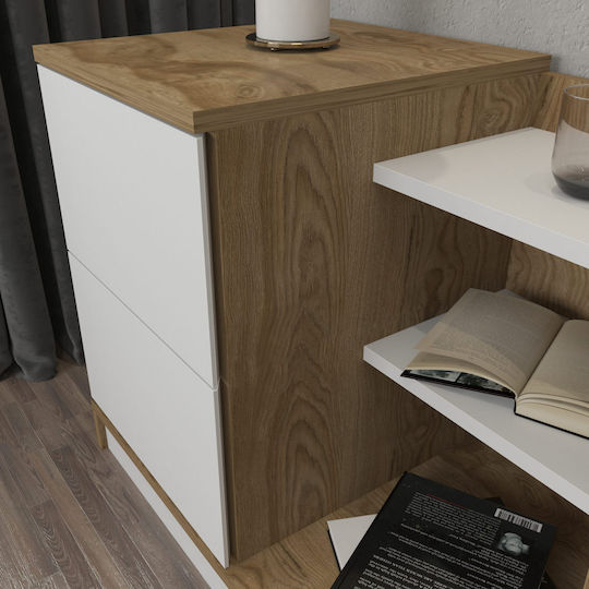 Bedside Table Rena Wooden Brown 72x45x60cm